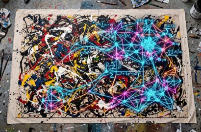 Patrón de fractales oculto en una obra de arte abstracto de Jackson Pollock